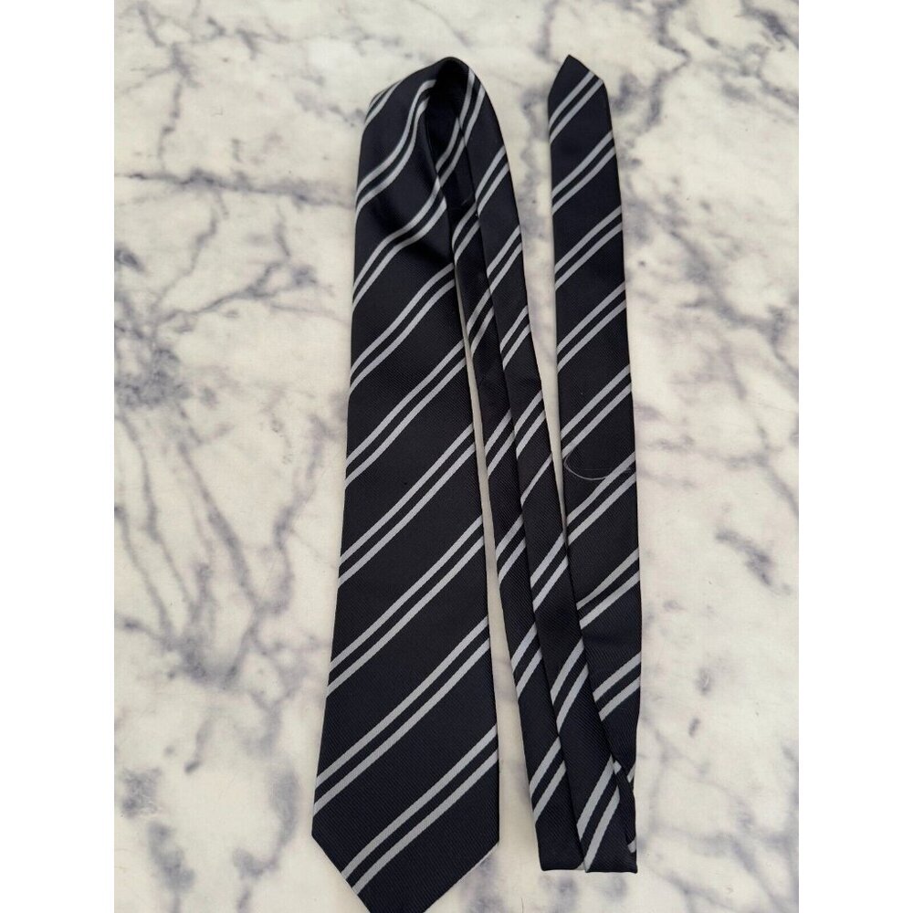 Place Est. 1989 Black with Double Gray Stripe Necktie Kids Size 46 inch